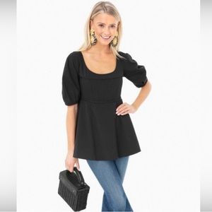 Tuckernuck Nealy Peplum Blouse-Size M